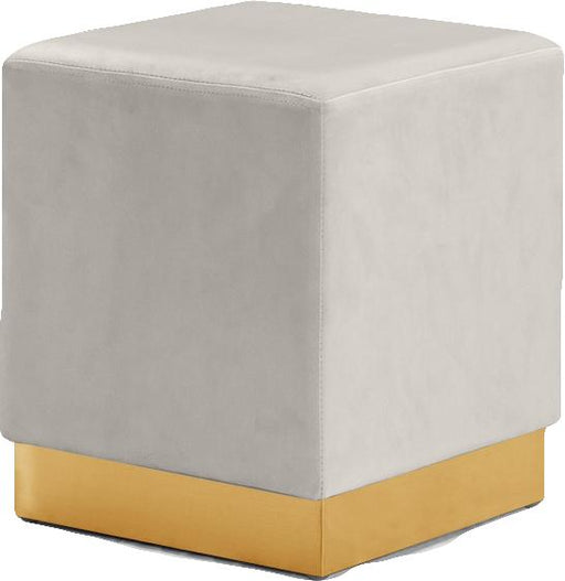 Jax Cream Velvet Ottoman/Stool - Furniture Stars (Chicago, IL)