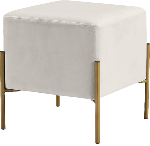 Isla Cream Velvet Ottoman/Stool - Furniture Stars (Chicago, IL)