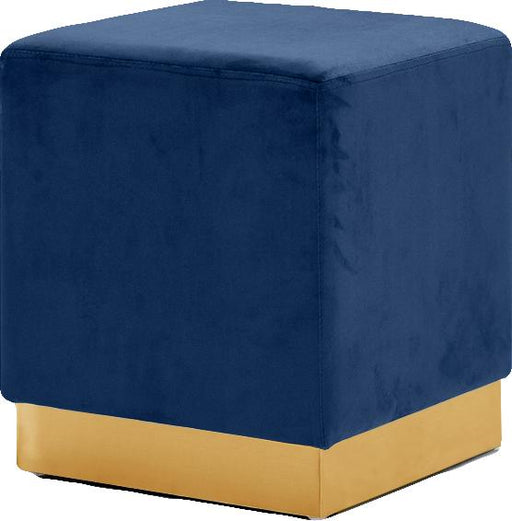 Jax Navy Velvet Ottoman/Stool - Furniture Stars (Chicago, IL)