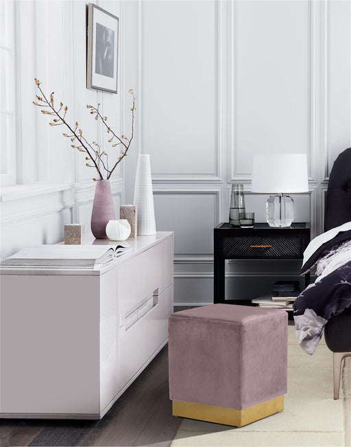Jax Pink Velvet Ottoman/Stool - Furniture Stars (Chicago, IL)