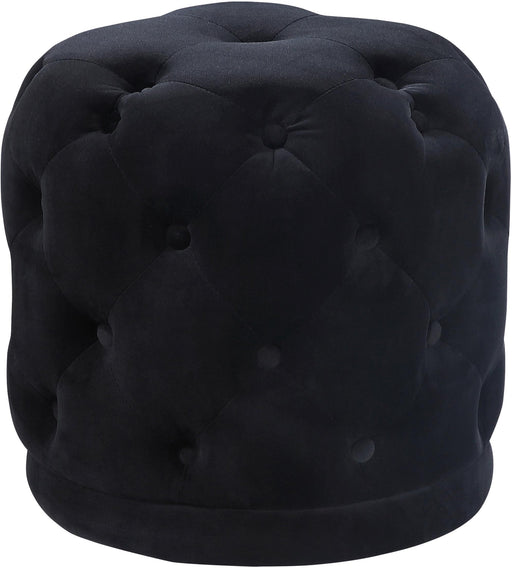 Harper Black Velvet Ottoman/Stool - Furniture Stars (Chicago, IL)