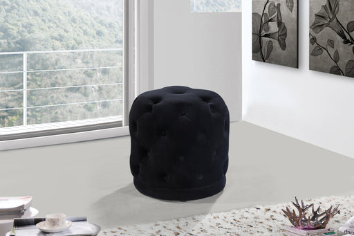 Harper Black Velvet Ottoman/Stool - Furniture Stars (Chicago, IL)