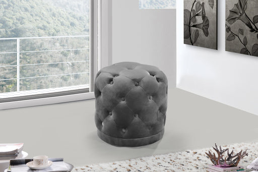 Harper Grey Velvet Ottoman/Stool - Furniture Stars (Chicago, IL)