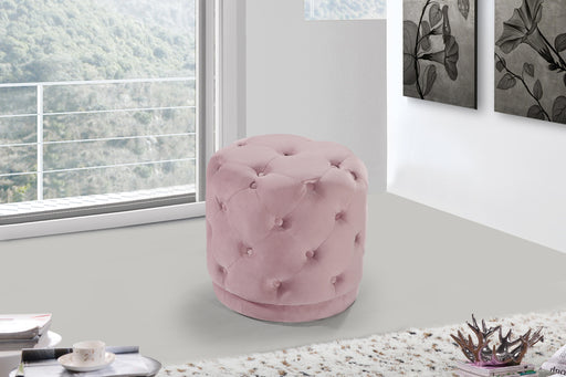Harper Pink Velvet Ottoman/Stool - Furniture Stars (Chicago, IL)