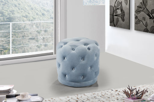 Harper Sky Blue Velvet Ottoman/Stool - Furniture Stars (Chicago, IL)