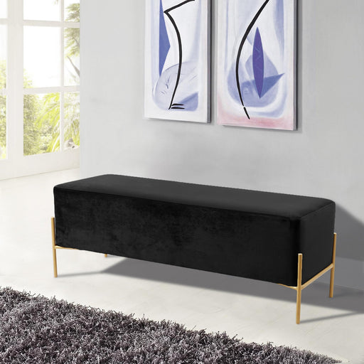 Isla Black Velvet Bench - Furniture Stars (Chicago, IL)
