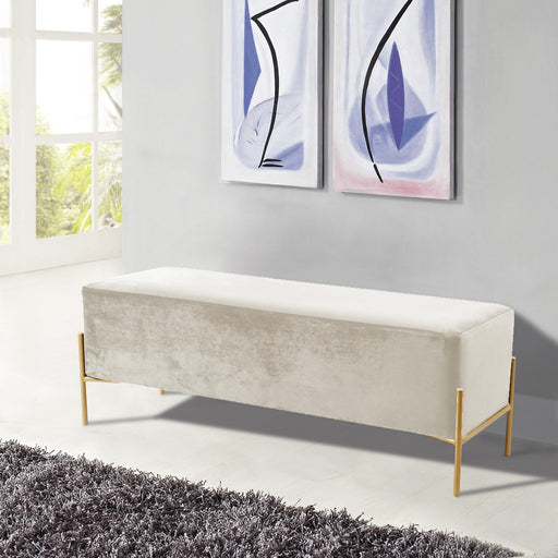 Isla Cream Velvet Bench - Furniture Stars (Chicago, IL)