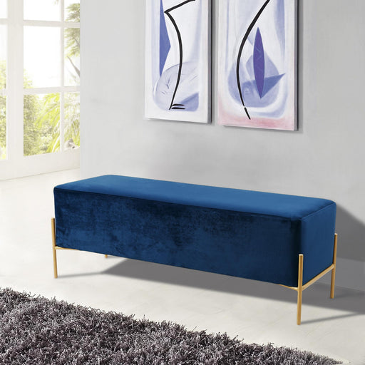 Isla Navy Velvet Bench - Furniture Stars (Chicago, IL)
