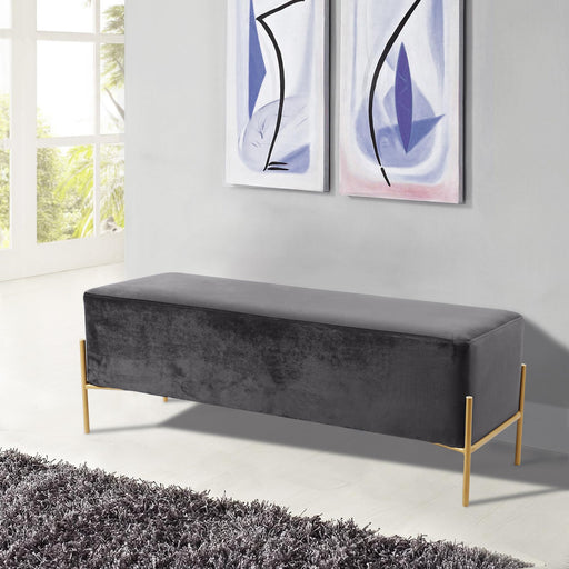 Isla Grey Velvet Bench - Furniture Stars (Chicago, IL)
