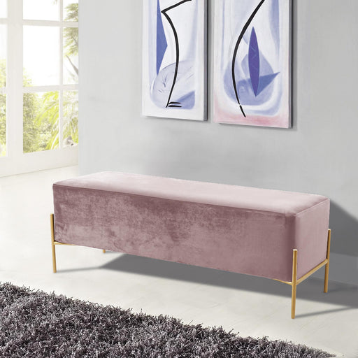 Isla Pink Velvet Bench - Furniture Stars (Chicago, IL)