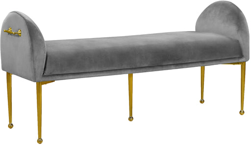 Owen Grey Velvet Bench - Furniture Stars (Chicago, IL)