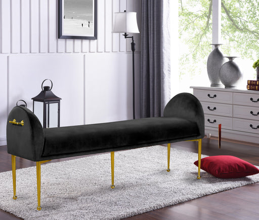 Owen Black Velvet Bench - Furniture Stars (Chicago, IL)