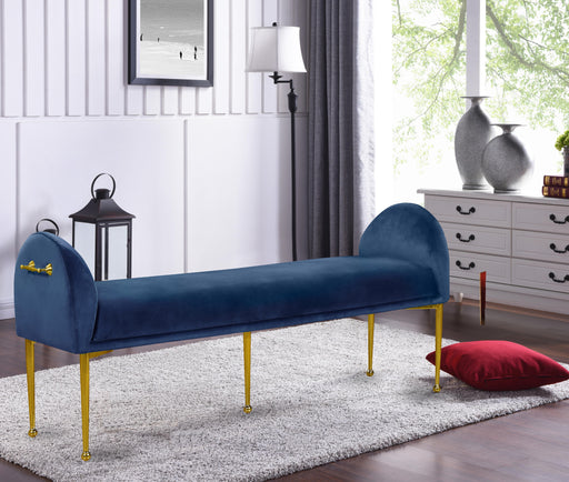 Owen Navy Velvet Bench - Furniture Stars (Chicago, IL)