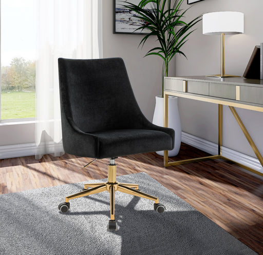 Karina Black Velvet Office Chair - Furniture Stars (Chicago, IL)