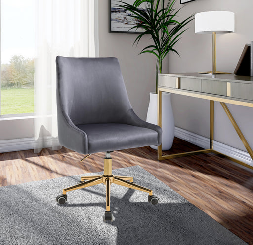 Karina Grey Velvet Office Chair - Furniture Stars (Chicago, IL)