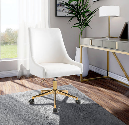 Karina Cream Velvet Office Chair - Furniture Stars (Chicago, IL)