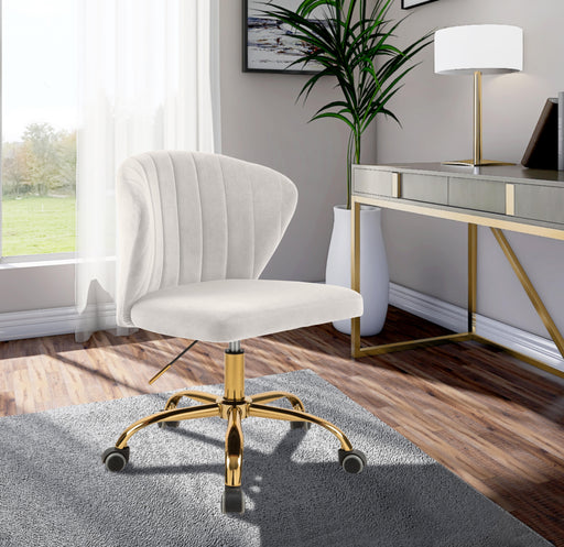 Finley Cream Velvet Office Chair - Furniture Stars (Chicago, IL)