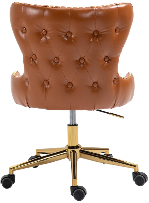 Hendrix Cognac Faux Leather Office Chair - Furniture Stars (Chicago, IL)
