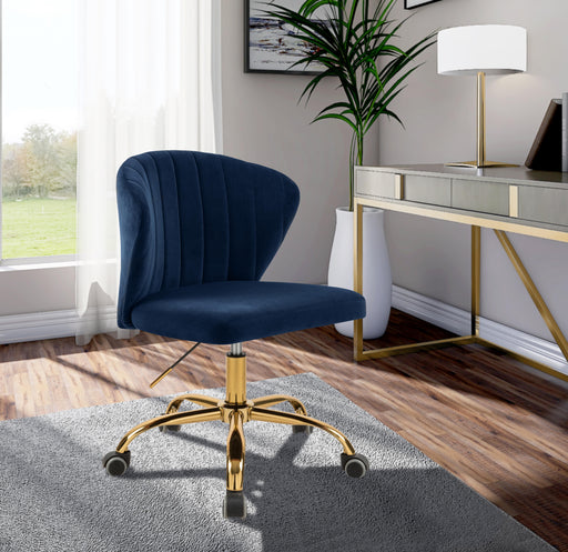 Finley Navy Velvet Office Chair - Furniture Stars (Chicago, IL)
