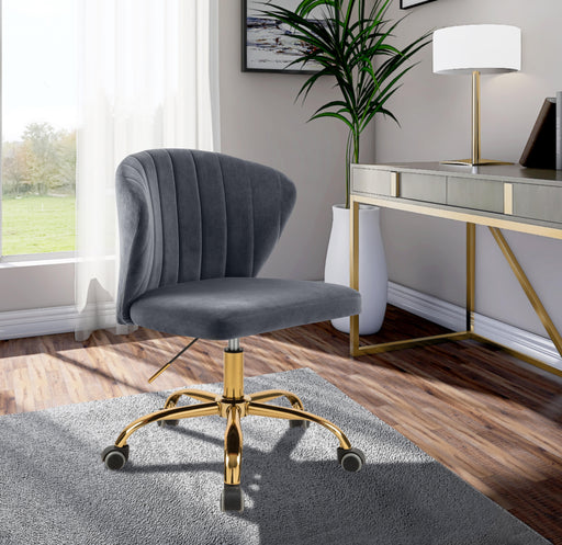 Finley Grey Velvet Office Chair - Furniture Stars (Chicago, IL)