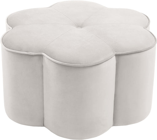 Daisy Cream Velvet Ottoman - Furniture Stars (Chicago, IL)
