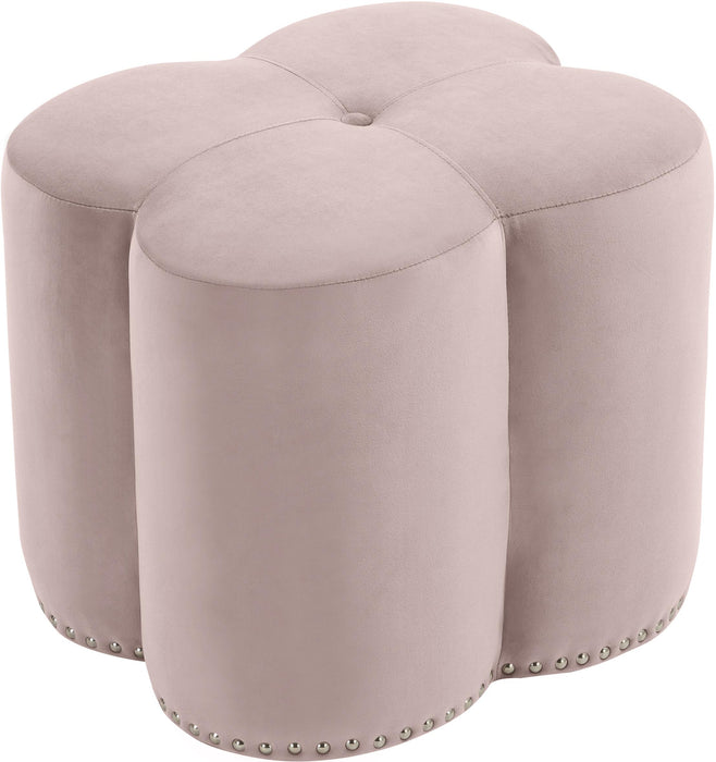 Clover Pink Velvet Ottoman - Furniture Stars (Chicago, IL)