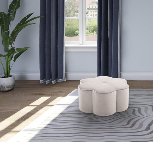 Daisy Cream Velvet Ottoman - Furniture Stars (Chicago, IL)