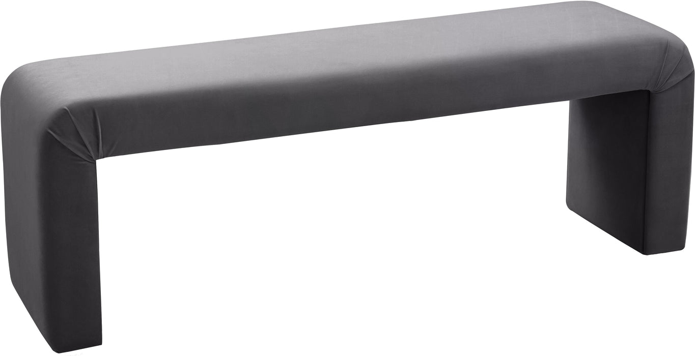 Minimalist Grey Velvet Bench - Furniture Stars (Chicago, IL)