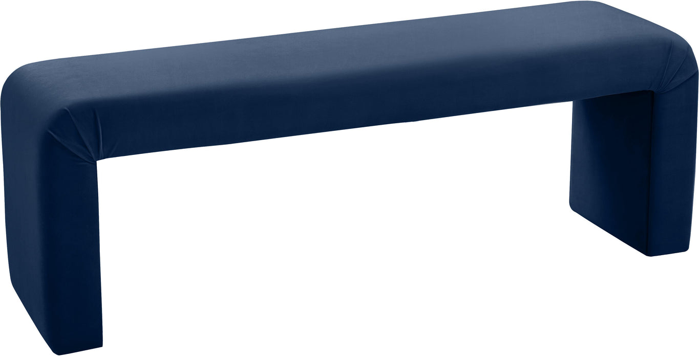 Minimalist Navy Velvet Bench - Furniture Stars (Chicago, IL)