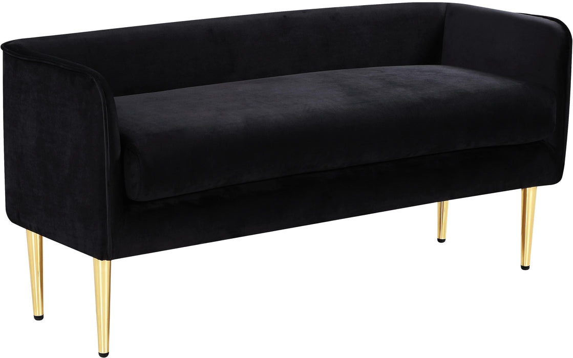 Audrey Black Velvet Bench - Furniture Stars (Chicago, IL)