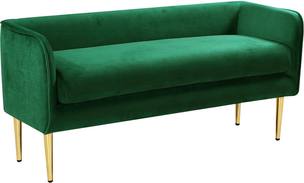 Audrey Green Velvet Bench - Furniture Stars (Chicago, IL)