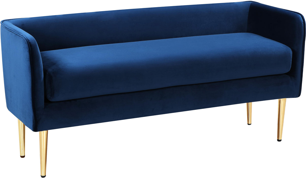Audrey Navy Velvet Bench - Furniture Stars (Chicago, IL)