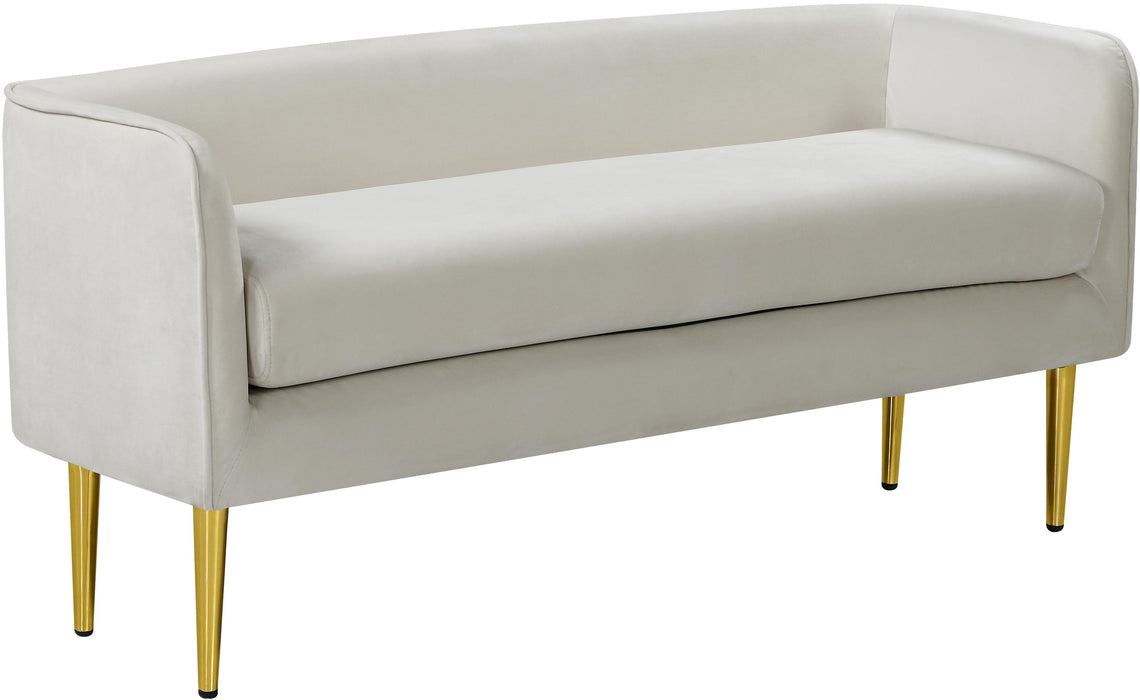 Audrey Cream Velvet Bench - Furniture Stars (Chicago, IL)