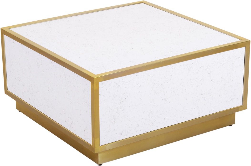 Glitz White Faux Marble Coffee Table - Furniture Stars (Chicago, IL)