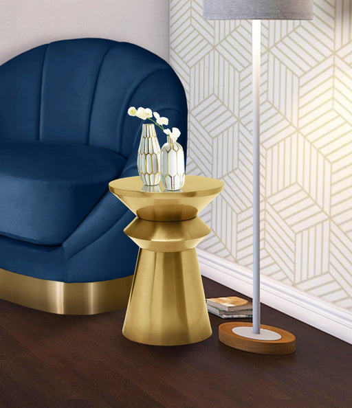 Jai Brushed Gold End Table - Furniture Stars (Chicago, IL)