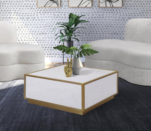 Glitz White Faux Marble Coffee Table - Furniture Stars (Chicago, IL)