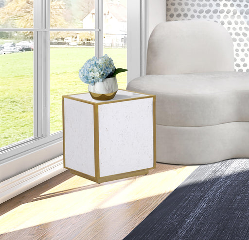 Glitz White Faux Marble End Table - Furniture Stars (Chicago, IL)