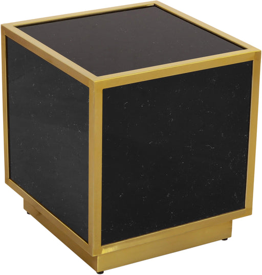 Glitz Black Faux Marble End Table - Furniture Stars (Chicago, IL)