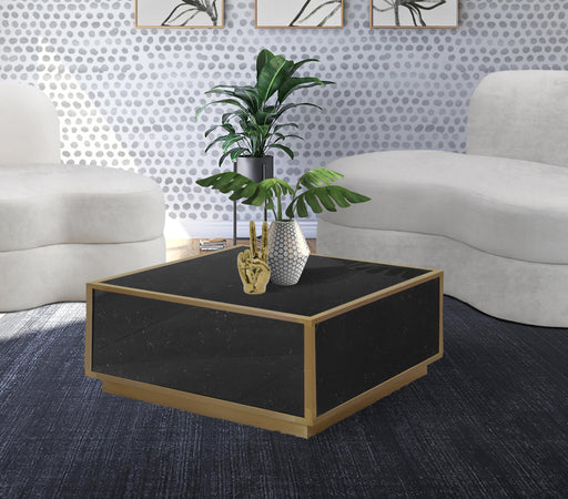 Glitz Black Faux Marble Coffee Table - Furniture Stars (Chicago, IL)