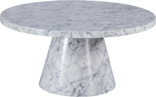 Omni White Faux Marble Coffee Table - Furniture Stars (Chicago, IL)