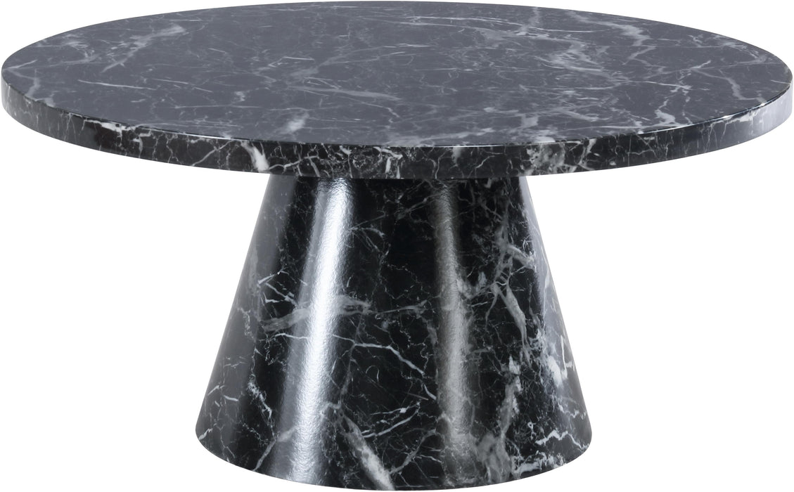 Omni Black Faux Marble Coffee Table - Furniture Stars (Chicago, IL)