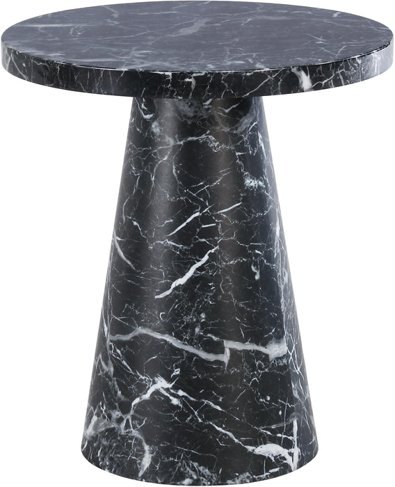 Omni Black Faux Marble End Table - Furniture Stars (Chicago, IL)