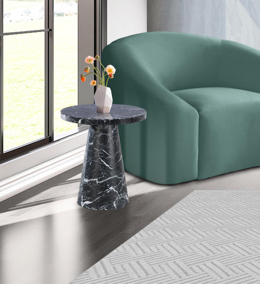 Omni Black Faux Marble End Table - Furniture Stars (Chicago, IL)