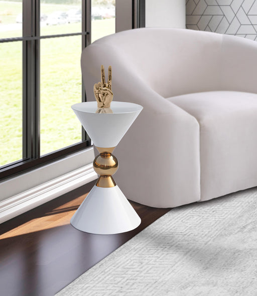 Malia White / Gold End Table - Furniture Stars (Chicago, IL)