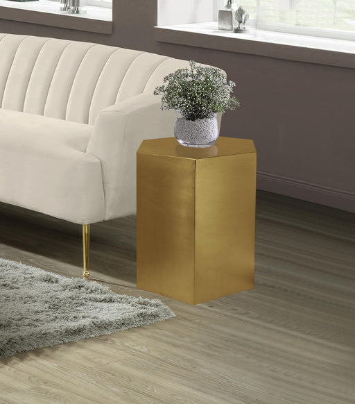Hexagon Brushed Gold End Table - Furniture Stars (Chicago, IL)