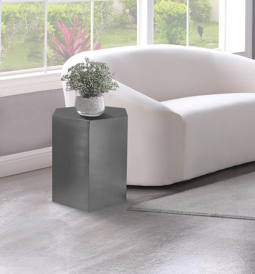 Hexagon Brushed Chrome End Table - Furniture Stars (Chicago, IL)