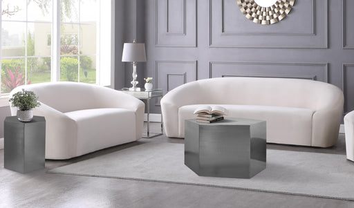 Hexagon Brushed Chrome Coffee Table - Furniture Stars (Chicago, IL)
