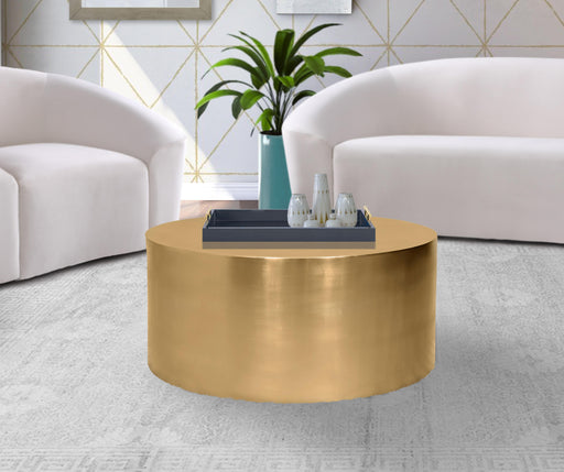 Cylinder Brushed Gold Coffee Table - Furniture Stars (Chicago, IL)