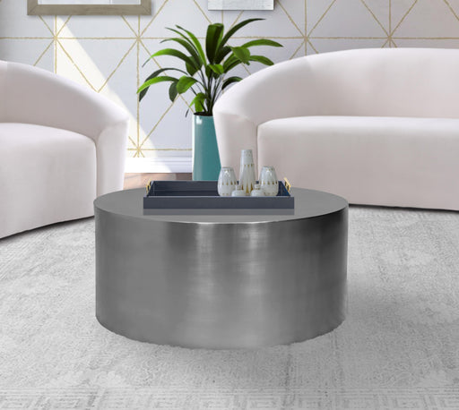 Cylinder Brushed Chrome Coffee Table - Furniture Stars (Chicago, IL)