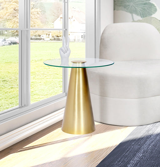 Glassimo Brushed Gold End Table - Furniture Stars (Chicago, IL)